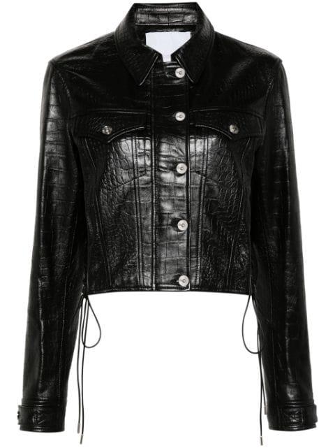crocodile-embossed leather jacket by RABANNE