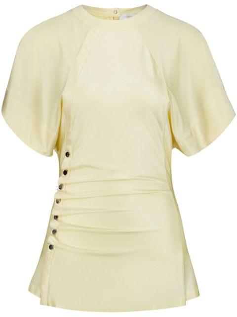 draped-detail round-neck blouse by RABANNE