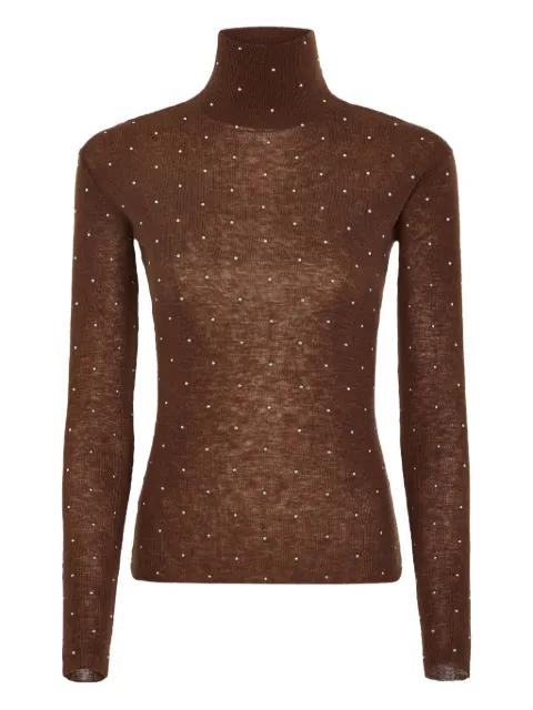 embellished-details turtleneck top by RABANNE