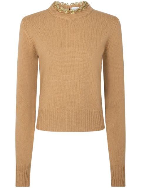 embellished knitted jumper by RABANNE