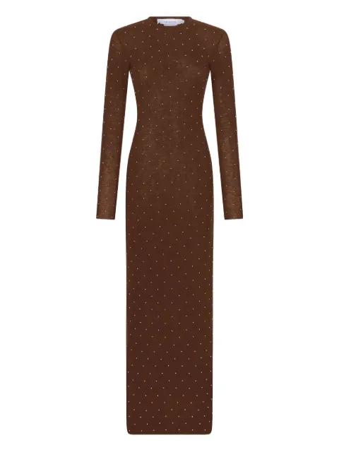 embellished long-sleeved maxi dress by RABANNE