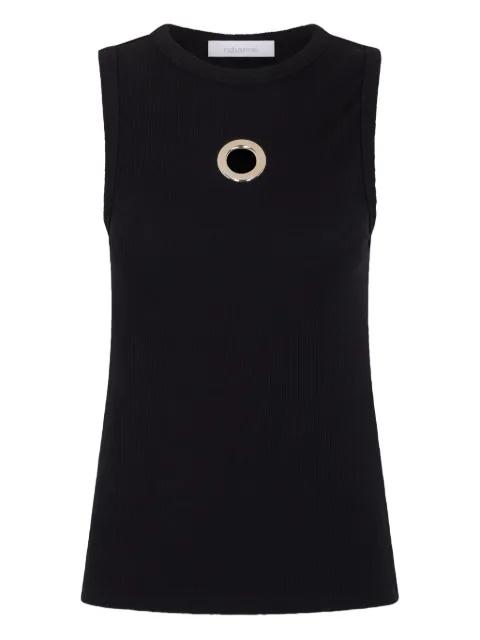 eyelet-detail ribbed tank top by RABANNE