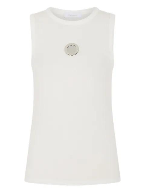 eyelet-detail ribbed tank top by RABANNE