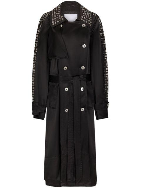 eyelet-detail trench coat by RABANNE