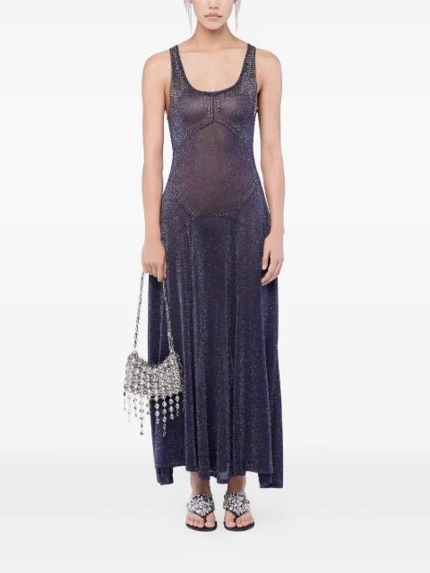 flared hotfix knit dress by RABANNE