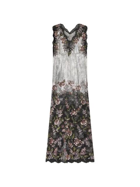 floral-embroidered chainmail maxi dress by RABANNE