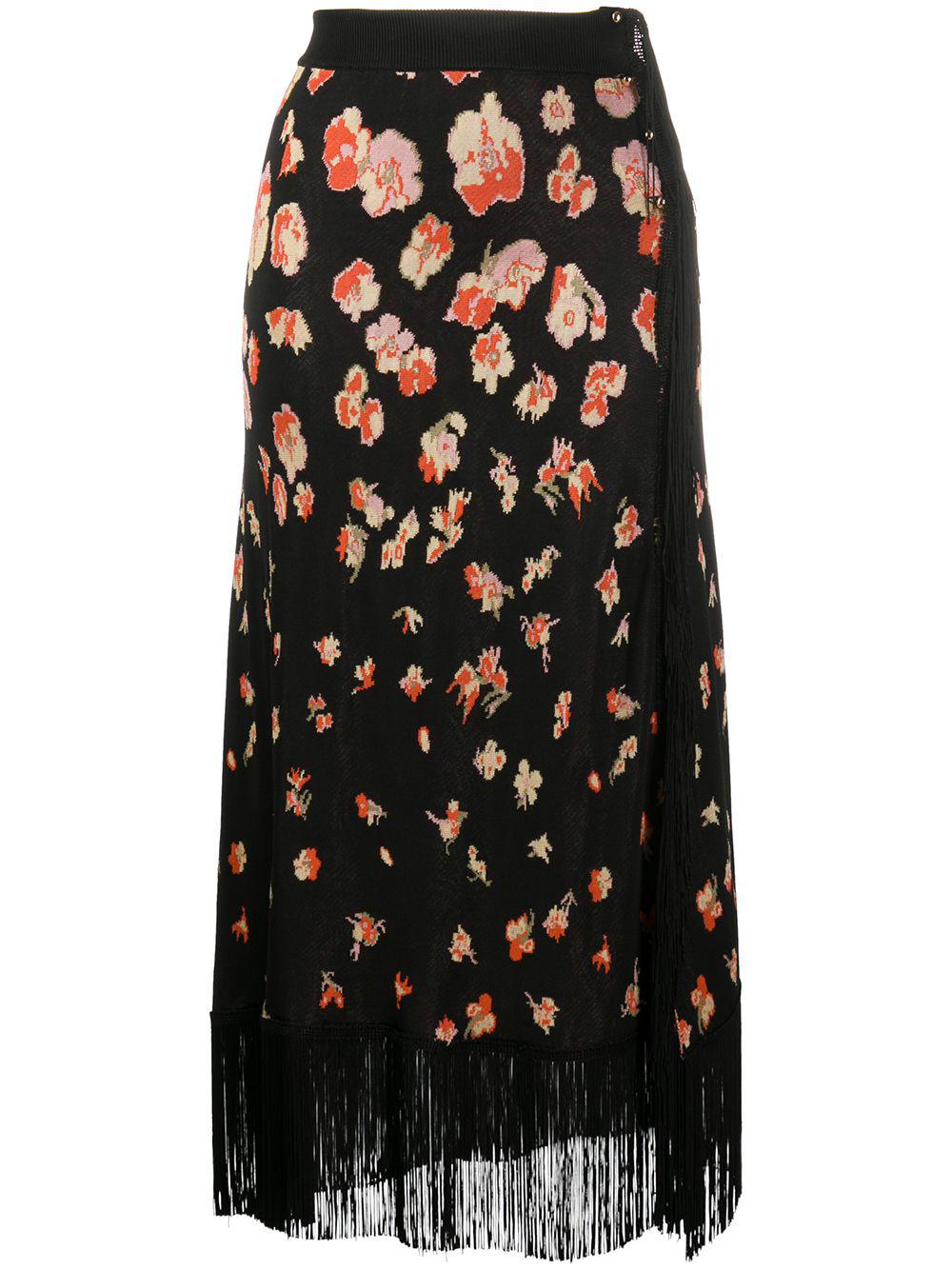 floral fringed skirt by RABANNE