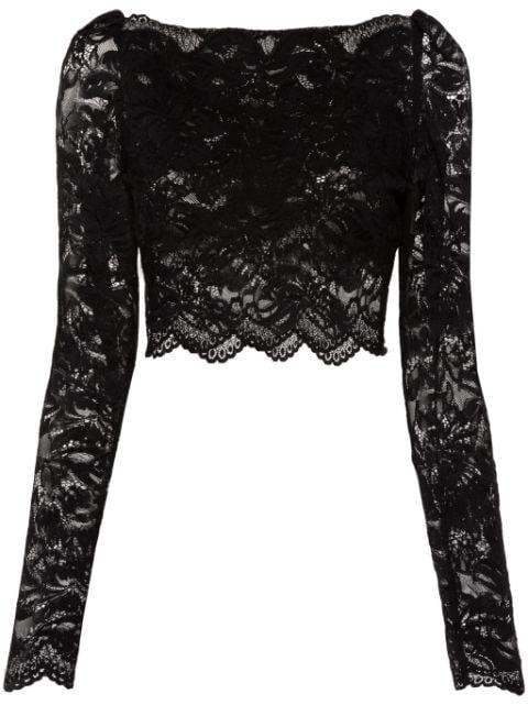 floral-lace cropped top by RABANNE