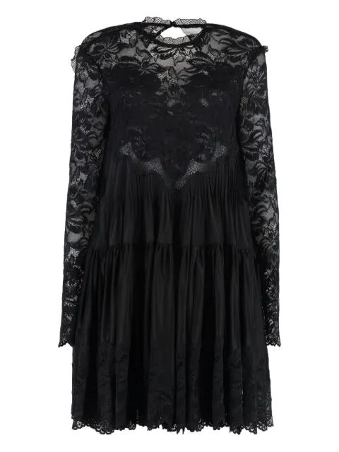 floral-lace tiered dress by RABANNE