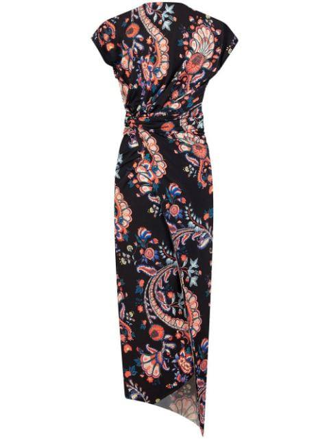 floral paisley-print draped dress by RABANNE