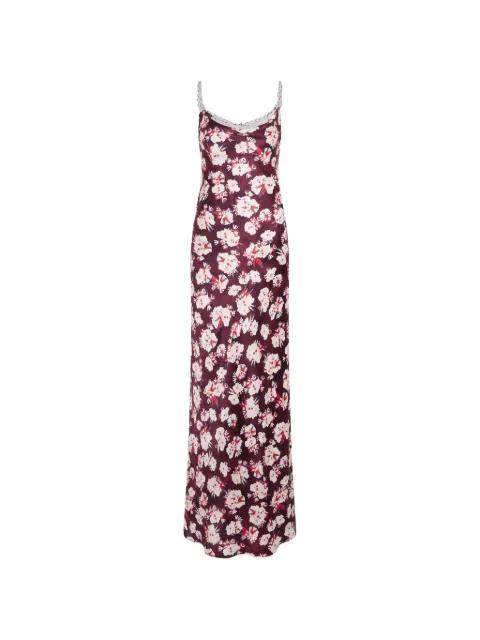 floral-patterned chain-link maxi dress by RABANNE