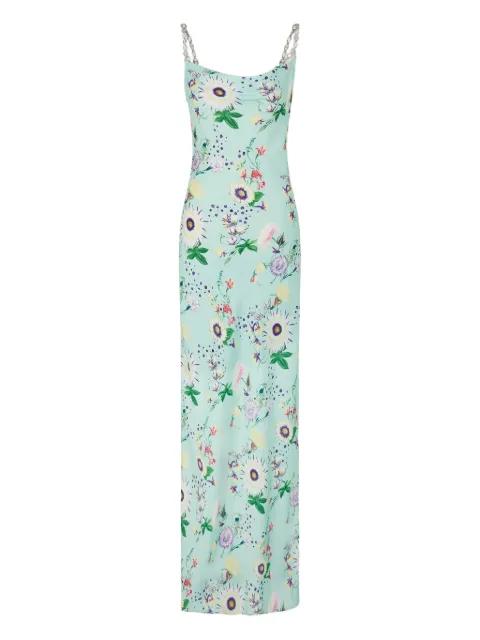 floral-print chain-detail maxi dress by RABANNE