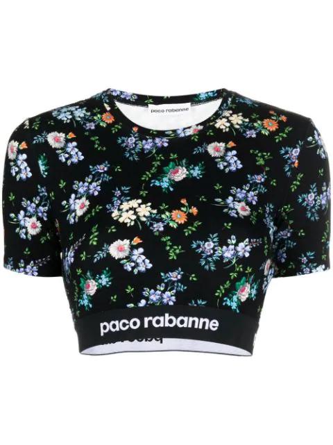 floral-print crop-top by RABANNE
