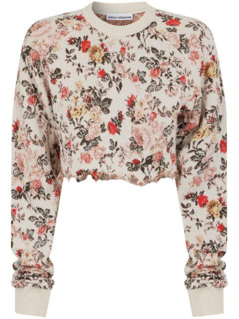 floral-print cropped sweatshirt by RABANNE