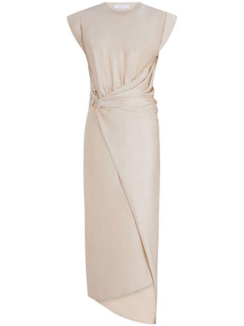 gathered-detail draped midi dress by RABANNE