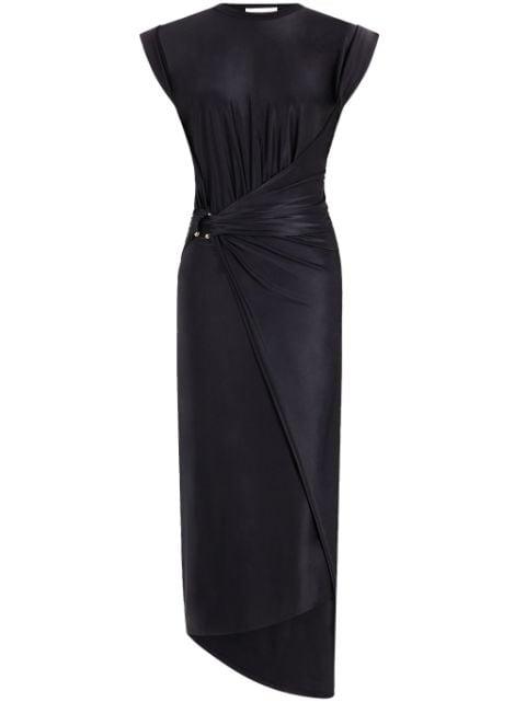 gathered-detail draped midi dress by RABANNE