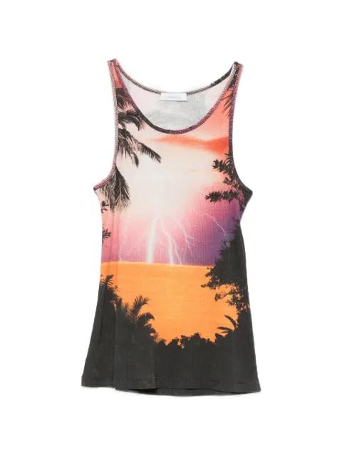 graphic-print ribbed tank top by RABANNE
