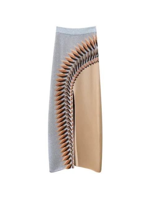 graphic-print side-slit maxi skirt by RABANNE