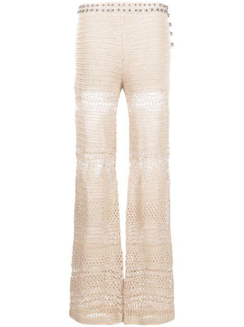 high-waisted knitted trousers by RABANNE