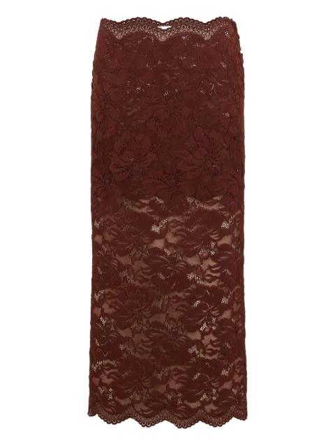 lace floral midi skirt by RABANNE