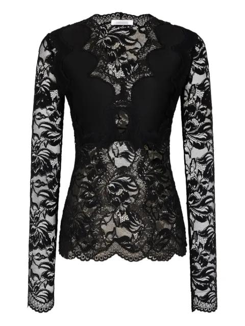 lace long-sleeve blouse by RABANNE