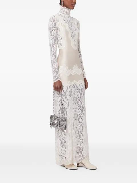 lace-panelled long-sleeve maxi dress by RABANNE
