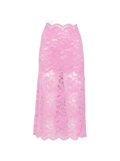 lace pencil midi skirt by RABANNE