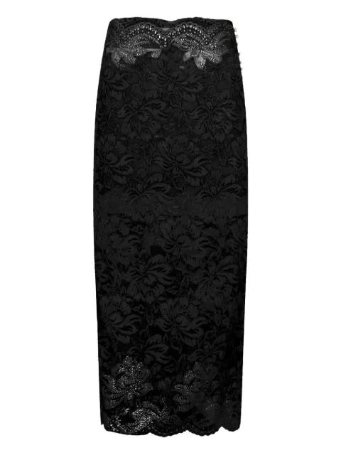 lace scalloped-hem skirt by RABANNE