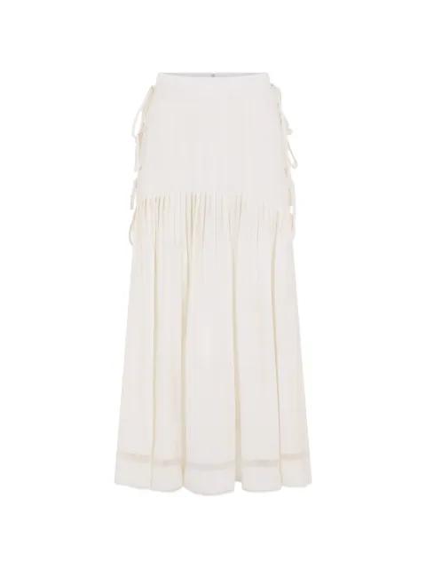 lace side bow midi skirt by RABANNE