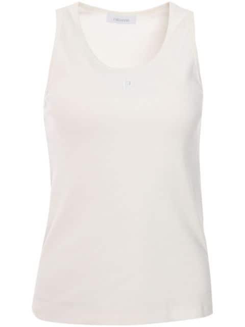 logo-embroidered tank top by RABANNE