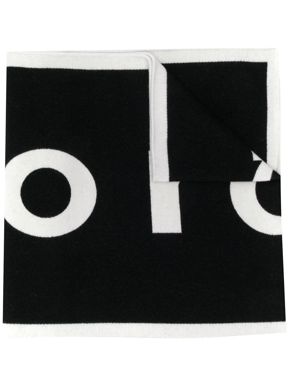 logo-print two-tone scarf by RABANNE