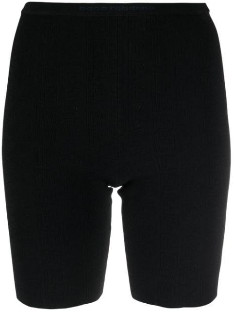 logo-waistband skinny track shorts by RABANNE