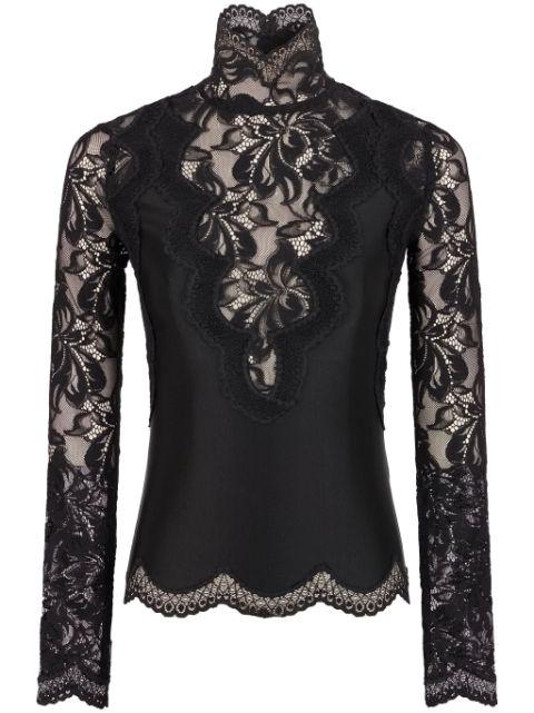 long-sleeve lace top by RABANNE