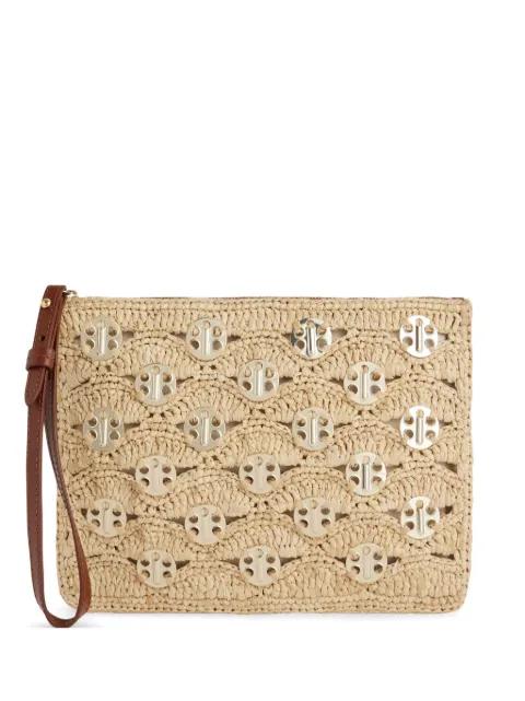 lurex-detail clutch bag by RABANNE