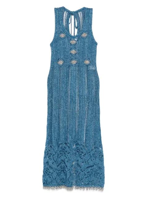 lurex-knit midi dress by RABANNE