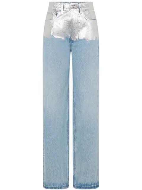 metallic detailing jeans by RABANNE