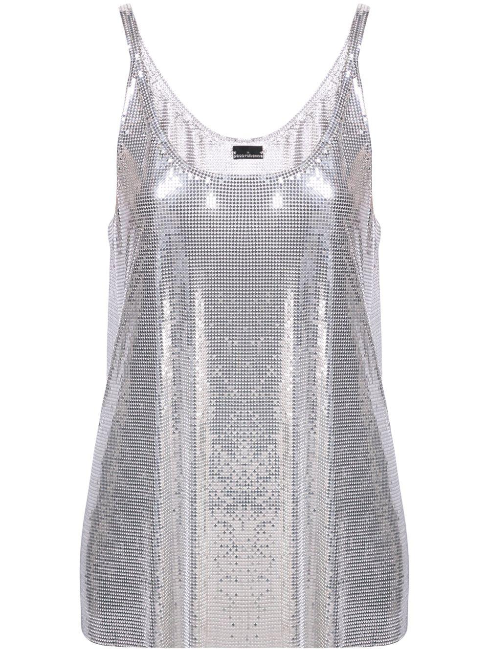 metallic mesh tank by RABANNE