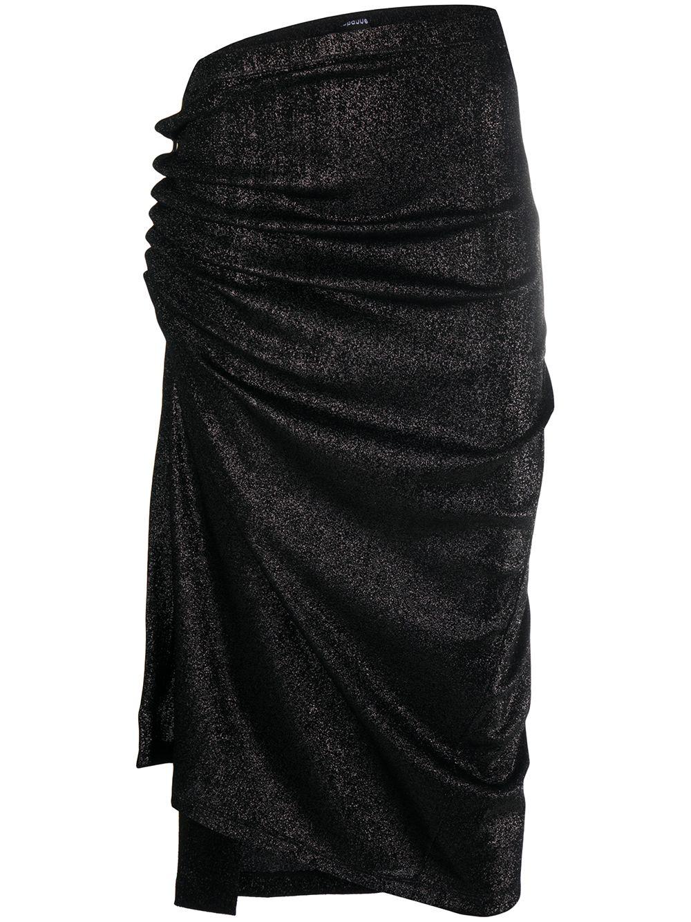 metallic threaded asymmetric skirt by RABANNE