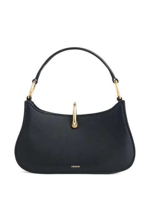 micro ring-lock leather shoulder bag by RABANNE