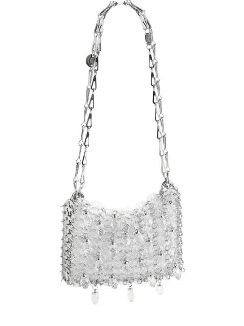 mini crystal-resin chain cross body bag by RABANNE