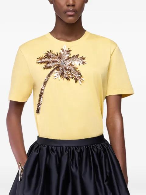palm-tree-embroidered T-shirt by RABANNE