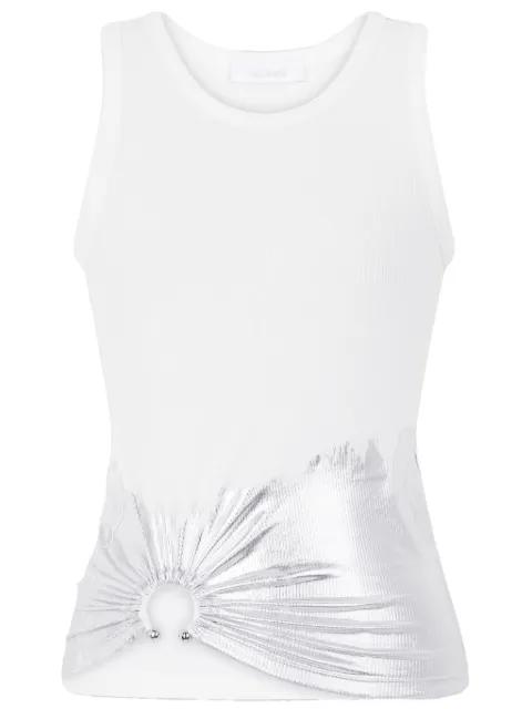piercing-appliqué ribbed tank top by RABANNE