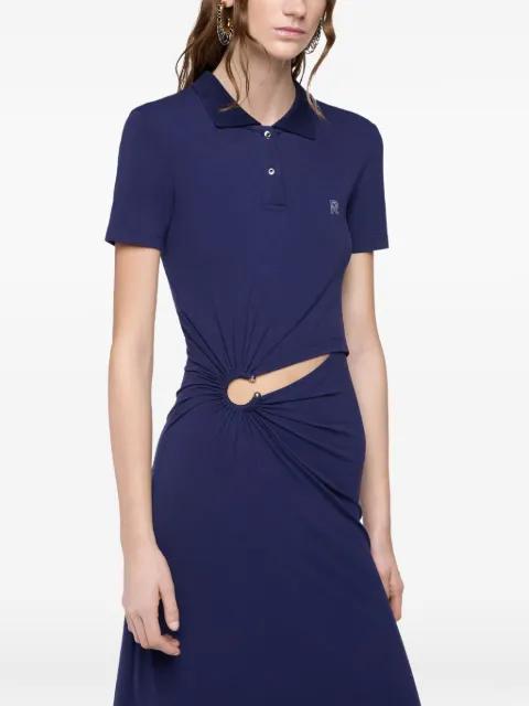piercing-detail polo-collar maxi dress by RABANNE
