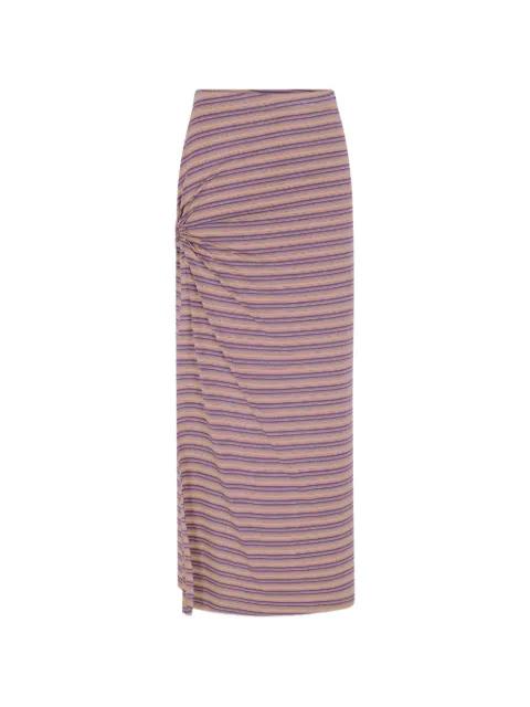 piercing-detail striped maxi skirt by RABANNE