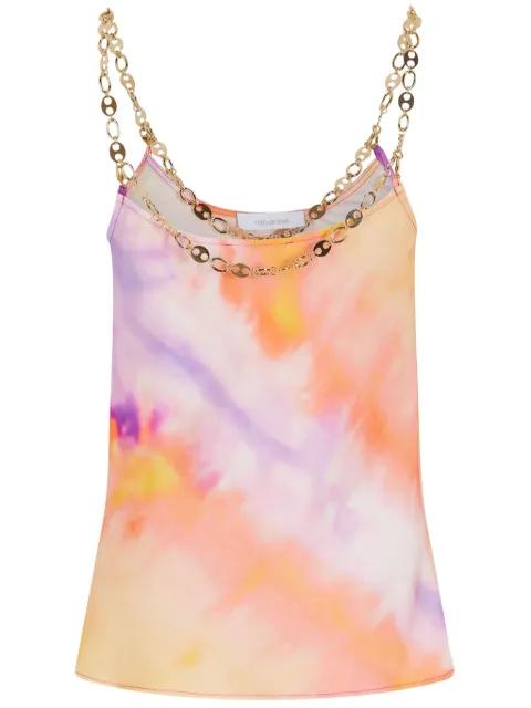 printed satin top by RABANNE