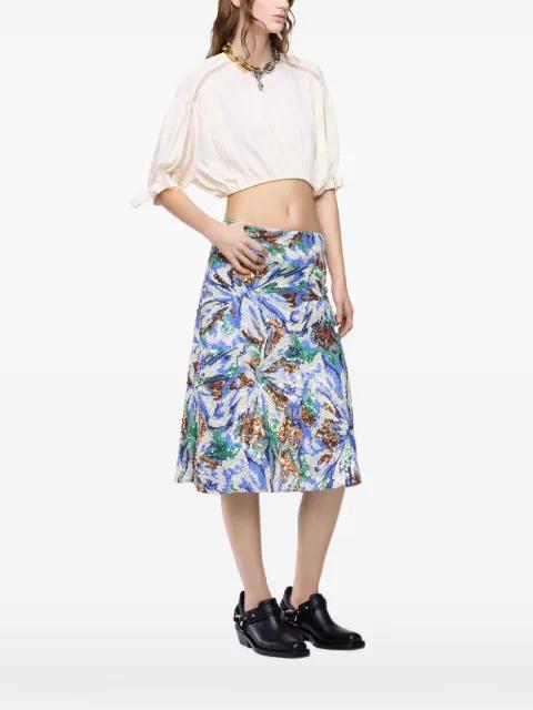 puff-sleeve cropped top by RABANNE