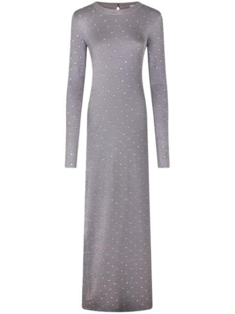 rhinestone-embellished open-back maxi dress by RABANNE