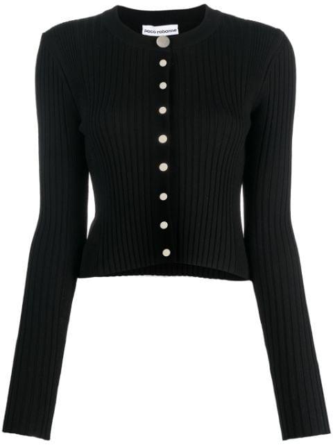 ribbed wool-blend cardigan by RABANNE