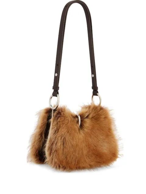 ring-detail fur shoulder bag by RABANNE