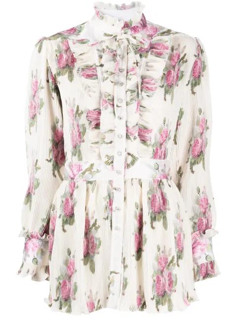 ruffled floral blouse by RABANNE